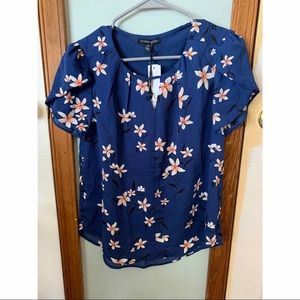 Cute Blue Flower Blouse